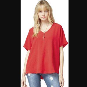 Women's Gigi Short Sleeve V-Neck Top Red